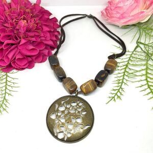 VINTAGE⚜️AVON Tiger’s Eye Gemstone Necklace